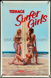 6f1286 TEENAGE SURFER GIRLS 1sh 1975 sexual pleasures of young females that follow sun, rare!