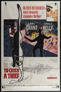 6f1304 TO CATCH A THIEF 1sh R1965 Grace Kelly & Cary Grant, Alfred Hitchcock!