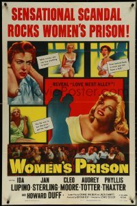 6f1367 WOMEN'S PRISON 1sh 1954 Ida Lupino & super sexy convict Cleo Moore, sensational scandal!