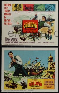 6f0531 3 WORLDS OF GULLIVER 8 LCs 1960 Ray Harryhausen fantasy classic, giant Kerwin Mathews!