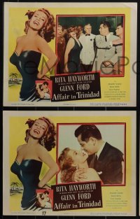 6f0636 AFFAIR IN TRINIDAD 7 LCs 1952 great images of sexiest Rita Hayworth & Glenn Ford!