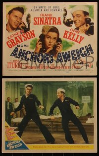 6f0535 ANCHORS AWEIGH 8 LCs 1945 sailors Frank Sinatra & Gene Kelly with pretty Kathryn Grayson!