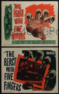 6f0542 BEAST WITH FIVE FINGERS 8 LCs 1947 Peter Lorre, your flesh will creep, complete set!