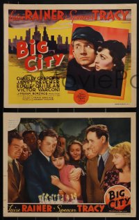 6f0651 BIG CITY 5 LCs 1937 Luise Rainer & Spencer Tracy + New York skyline art on title card!