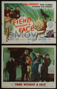 6f0562 FIEND WITHOUT A FACE 8 LCs 1958 giant brain & girl in towel on tc, mad science spawns evil!