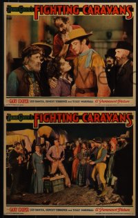 6f0676 FIGHTING CARAVANS 3 LCs 1931 great images of young Gary Cooper & pretty Lily Damita!