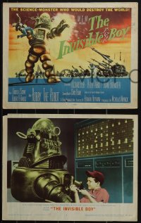 6f0587 INVISIBLE BOY 8 LCs 1957 Robby the Robot as the science-monster who would destroy the world!