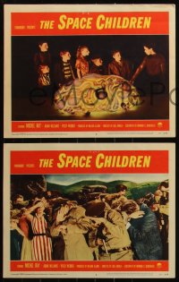 6f0613 SPACE CHILDREN 8 LCs 1958 the giant alien brain, kids playing with glowing space brain!