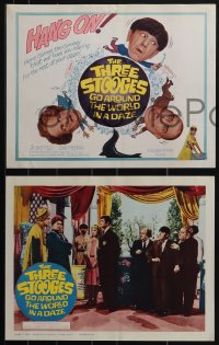 6f0623 THREE STOOGES GO AROUND THE WORLD IN A DAZE 8 LCs 1963 wacky images of Moe, Larry & Curly-Joe!