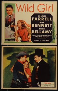 6f0631 WILD GIRL 8 LCs 1932 romantic Charles Farrell & pretty Joan Bennett, complete set!