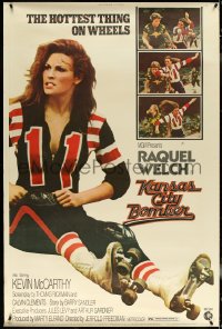 6g0066 KANSAS CITY BOMBER 40x60 1972 sexy roller derby girl Raquel Welch, hottest thing on wheels!