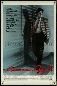 6g0753 AMERICAN GIGOLO 1sh 1980 male prostitute Richard Gere is being framed for murder!