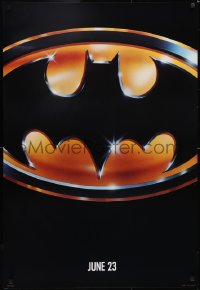 6g0769 BATMAN teaser 1sh 1989 directed by Tim Burton, cool image of Bat logo, matte finish!
