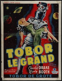 6g0319 TOBOR THE GREAT Belgian 1954 man-made funky robot with human emotions & sexy girl!
