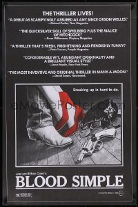 6g0780 BLOOD SIMPLE 24x37 1sh 1984 directed by Joel & Ethan Coen, cool film noir gun artwork!