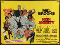 6g0177 HIGH ANXIETY British quad 1978 art of Mel Brooks & cast by Tanenbaum, wacky Vertigo spoof!