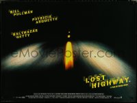 6g0180 LOST HIGHWAY DS British quad 1997 directed by David Lynch, cool image of night driving!