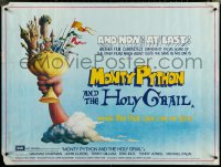 6g0184 MONTY PYTHON & THE HOLY GRAIL British quad 1975 Terry Gilliam, John Cleese, art of Trojan bunny!