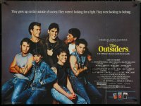 6g0188 OUTSIDERS British quad 1983 different art of Howell, Dillon, Macchio, Swayze, ultra rare!