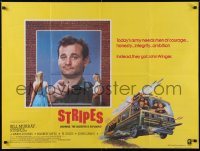 6g0197 STRIPES British quad 1981 Bill Murray, different wacky combat RV art by Thurston, rare!