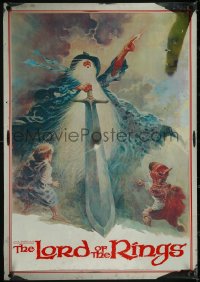 6g0664 LORD OF THE RINGS foil 21x30 commercial poster 1978 Tom Jung art of hobbits & Gandalf!