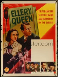 6g0112 ELLERY QUEEN 30x40 1940s Ralph Bellamy with pretty Margaret Lindsay as Nikki Porter!