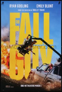 6g0807 FALL GUY teaser DS 1sh 2024 stuntman Ryan Gosling in title role, Emily Blunt, March 1st!