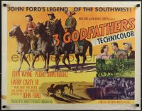 6g0385 3 GODFATHERS style B 1/2sh 1949 John Wayne in John Ford's Legend of the Southwest, ultra rare!