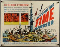 6g0399 BEYOND THE TIME BARRIER 1/2sh 1959 cool art of futuristic city in the year 2024!