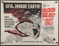 6g0404 BLOOD BEAST FROM OUTER SPACE 1/2sh 1966 UFOs invade Earth, space creatures snatch sexy girls!
