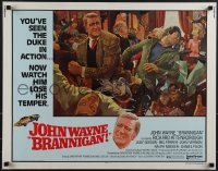 6g0406 BRANNIGAN 1/2sh 1975 great Robert McGinnis art of fighting John Wayne in England!