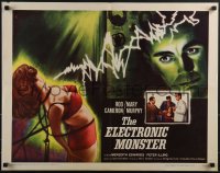 6g0432 ELECTRONIC MONSTER 1/2sh 1960 Rod Cameron, art of half-naked girl shocked by electricity!