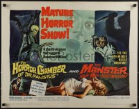 6g0435 EYES WITHOUT A FACE/MANSTER 1/2sh 1962 horror double-bill, the master suspense thrill show!