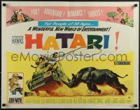 6g0446 HATARI 1/2sh 1962 Howard Hawks, artwork of John Wayne rounding up rhino in Africa!