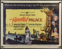 6g0447 HAUNTED PALACE 1/2sh 1963 Vincent Price, Lon Chaney, Edgar Allan Poe, cool horror art!