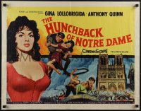 6g0454 HUNCHBACK OF NOTRE DAME style A 1/2sh 1957 Anthony Quinn as Quasimodo, sexy Gina Lollobrigida!