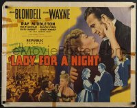 6g0463 LADY FOR A NIGHT 1/2sh 1941 close up art of John Wayne & sexy Joan Blondell, ultra rare!