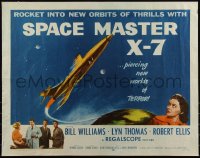 6g0495 SPACE MASTER X-7 1/2sh 1958 satellite terror strikes the Earth, cool art of rocket ship!