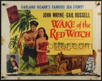 6g0515 WAKE OF THE RED WITCH style A 1/2sh 1949 barechested John Wayne & Gail Russell, ultra rare!