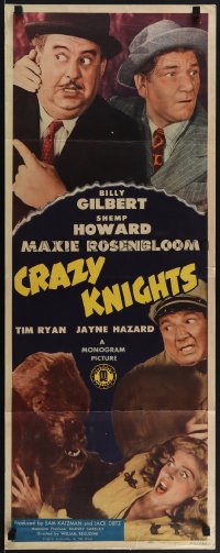 6g0213 CRAZY KNIGHTS insert 1944 Billy Gilbert, Shemp Howard, Rosenbloom, wacky ape, ultra rare!