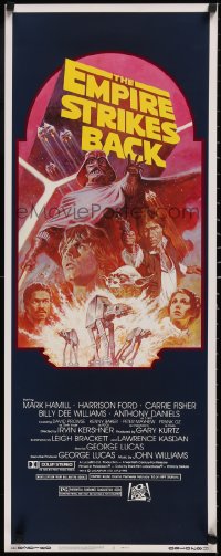 6g0220 EMPIRE STRIKES BACK insert R1982 George Lucas classic, cool montage art by Tom Jung!