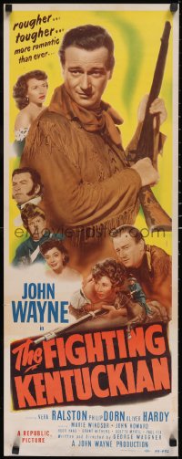 6g0223 FIGHTING KENTUCKIAN insert 1949 rougher, tougher & more romantic John Wayne + Oliver Hardy!