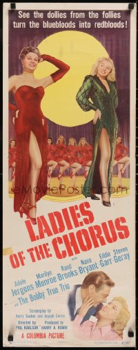 6g0233 LADIES OF THE CHORUS insert 1948 c/u Marilyn Monroe & full-length w/ Jergens, ultra rare!