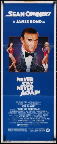 6g0244 NEVER SAY NEVER AGAIN insert 1983 art of Sean Connery as James Bond 007 by R. Obrero!