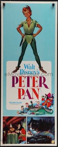 6g0246 PETER PAN insert R1976 Walt Disney animated cartoon fantasy classic, great full-length art!