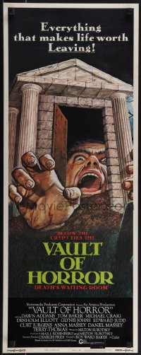 6g0258 VAULT OF HORROR insert 1973 Tales from Crypt sequel, cool art of death's waiting room!