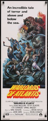 6g0259 WARLORDS OF ATLANTIS insert 1978 really cool fantasy artwork with monsters by Joseph Smith!