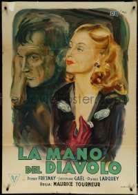 6g0666 CARNIVAL OF SINNERS Italian 1sh 1945 La Main du diable, art by Ercole Brini, ultra rare!