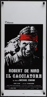 6g0261 DEER HUNTER Italian locandina 1979 Cimino, Robert De Niro, Russian roulette, Oscar list!