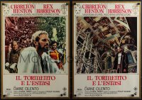 6g0375 AGONY & THE ECSTASY 11 Italian 19x27 pbustas 1965 images of Charlton Heston & Rex Harrison!